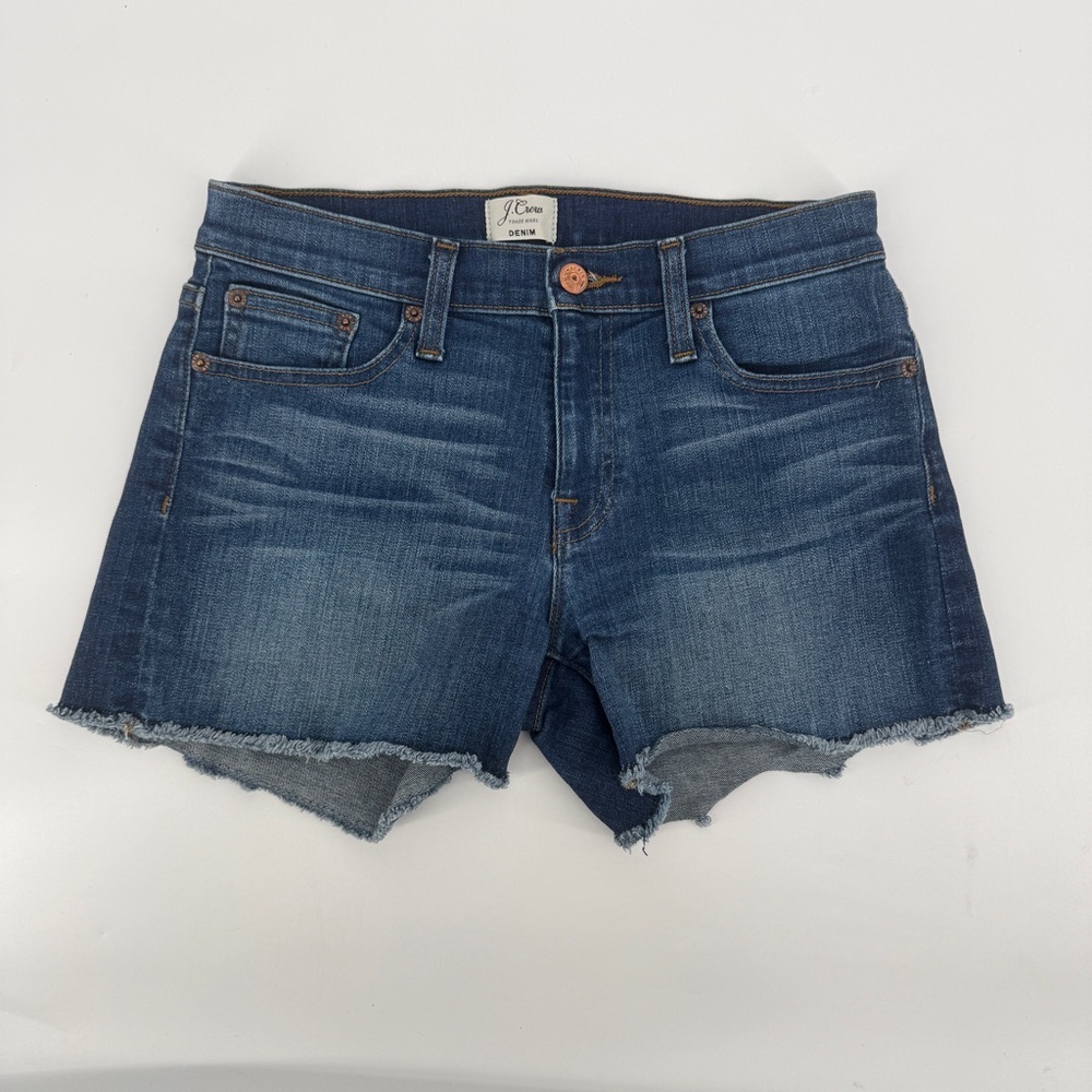 J. Crew Blue Denim Cut Off Jean Shorts Size 25 Women’s